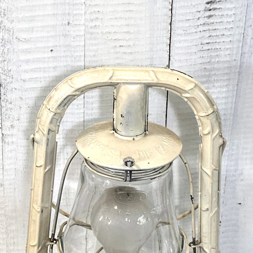 Vintage Dietz Monarch Lantern Fitzall Globe Electrified Lamp Rewire Needed